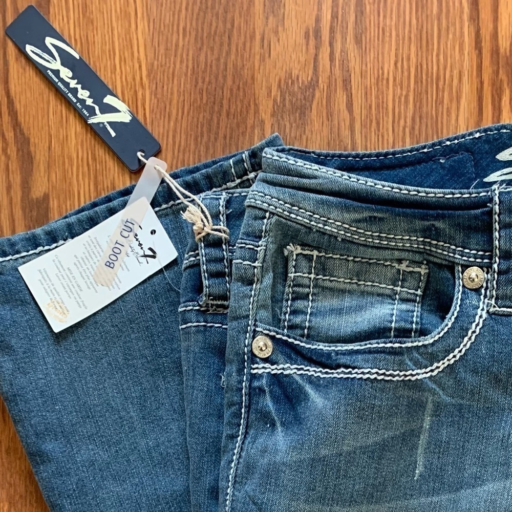 SEVEN 7 size 8 Women’s Blue Bootcut Denim Jeans - Picture 8 of 16